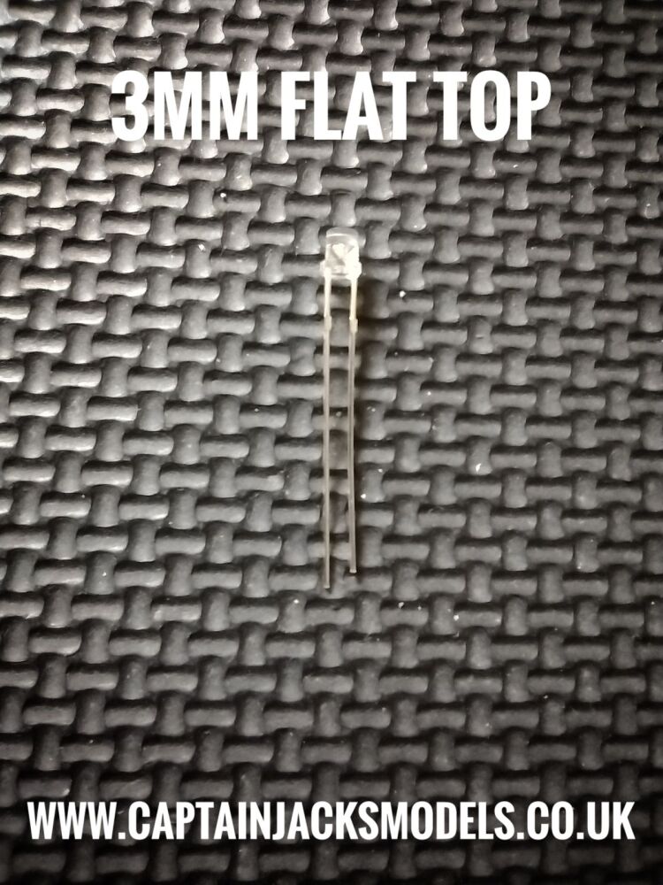 3mm ULTRA VIOLET Flat Top LED Ultra Bright Long Leg