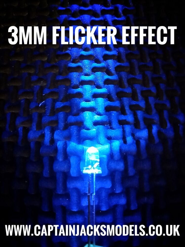 3mm BLUE Flicker Effect LED Ultra Bright Long Leg