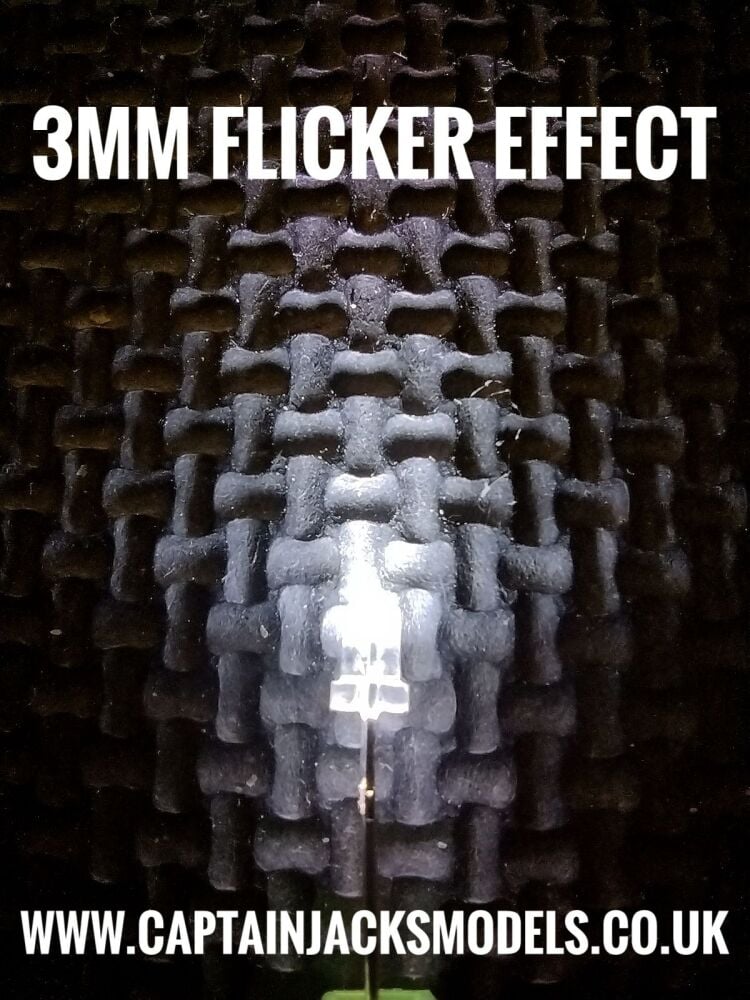 3mm COOL WHITE Flicker Effect LED Ultra Bright Long Leg