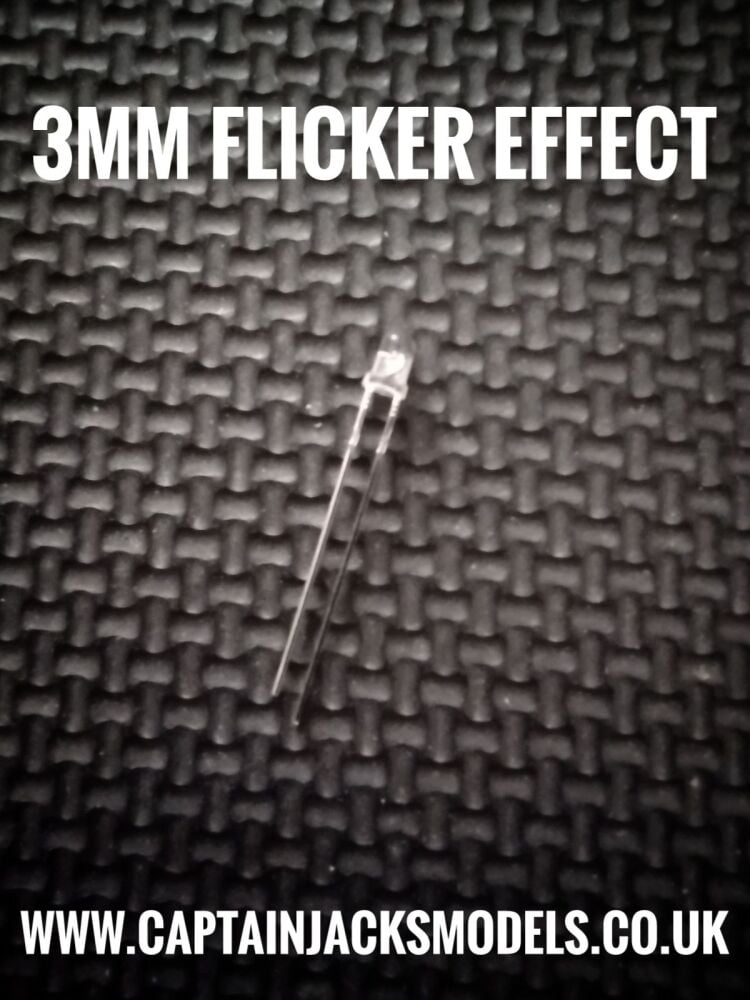 3mm COOL WHITE Flicker Effect LED Ultra Bright Long Leg