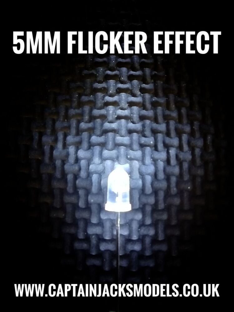 5mm COOL WHITE Flicker Effect LED Ultra Bright Long Leg