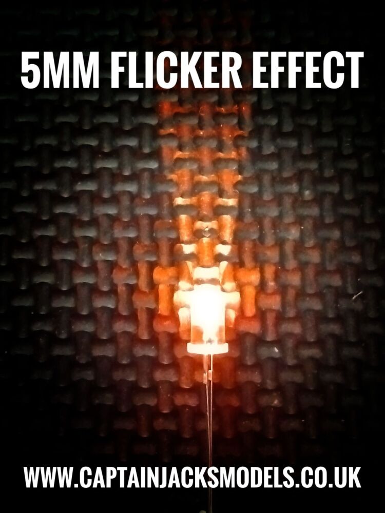 5mm ORANGE Flicker Effect LED Ultra Bright Long Leg