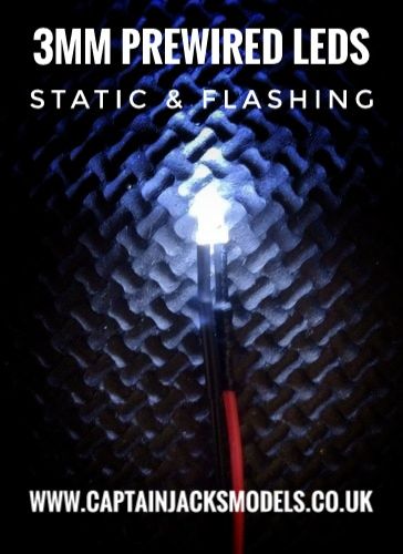 LEDs Prewired 3mm Static & Flashing