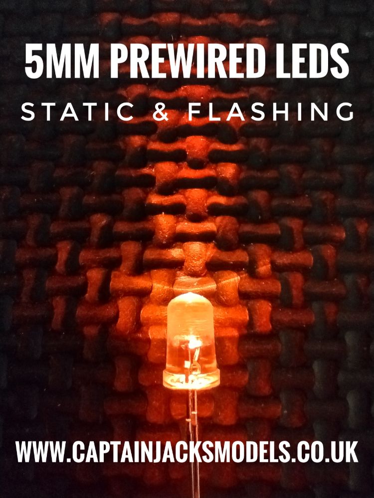 LEDs Prewired 5mm Static & Flashing