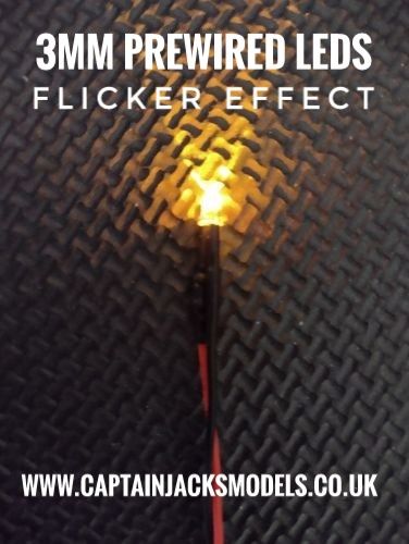LEDs Prewired 3mm Flicker Effect