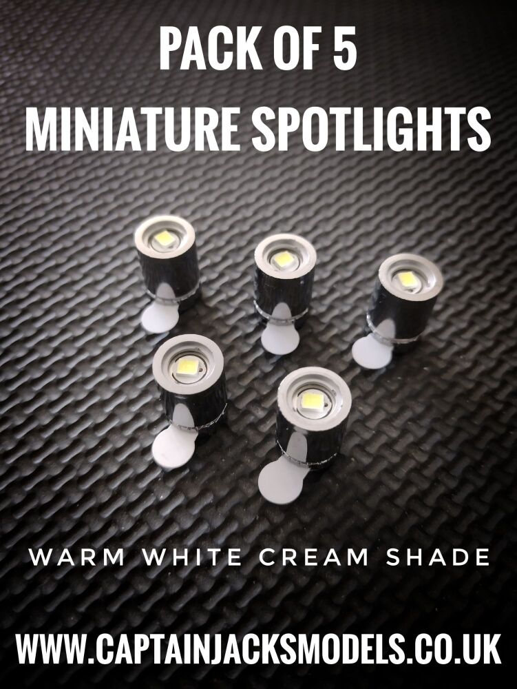 Miniature WARM WHITE CREAM SHADE Spotlight Pack For Model Buildings Display & Dioramas