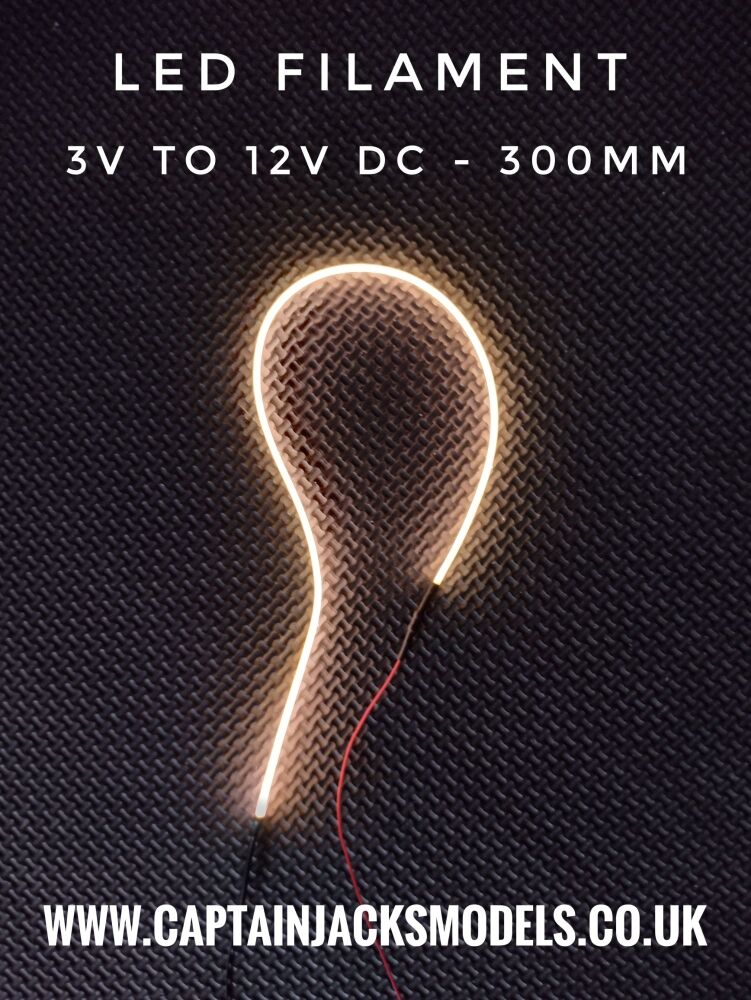 Led Filament - WARM WHITE - 300mm - 3v To 12v DC