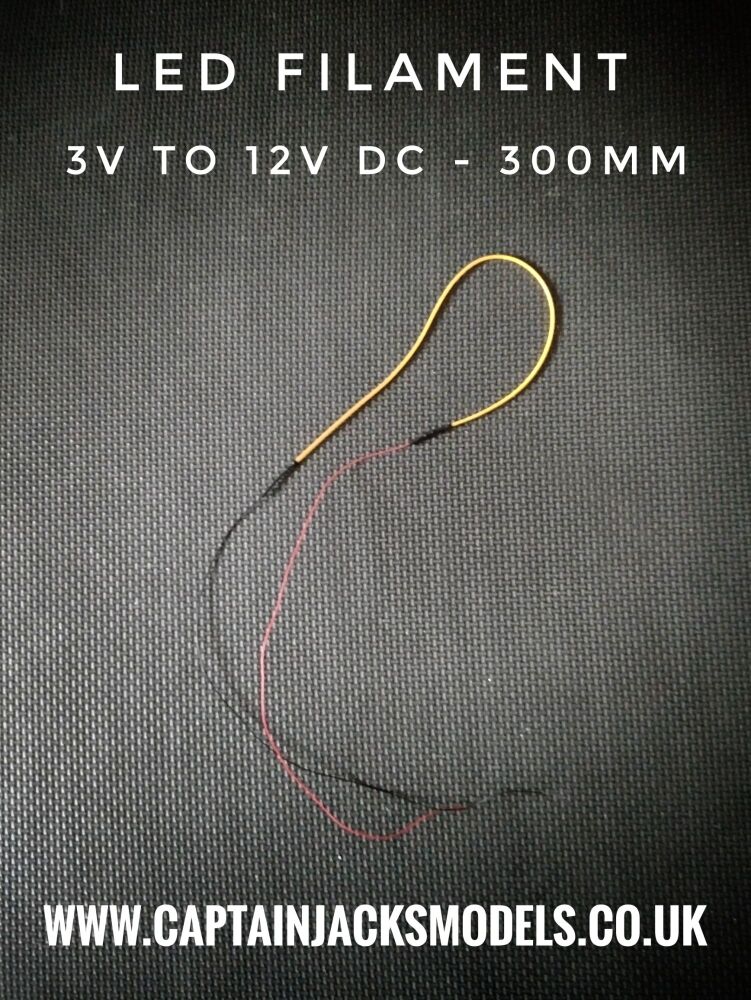 Led Filament - WARM WHITE - 300mm - 3v To 12v DC