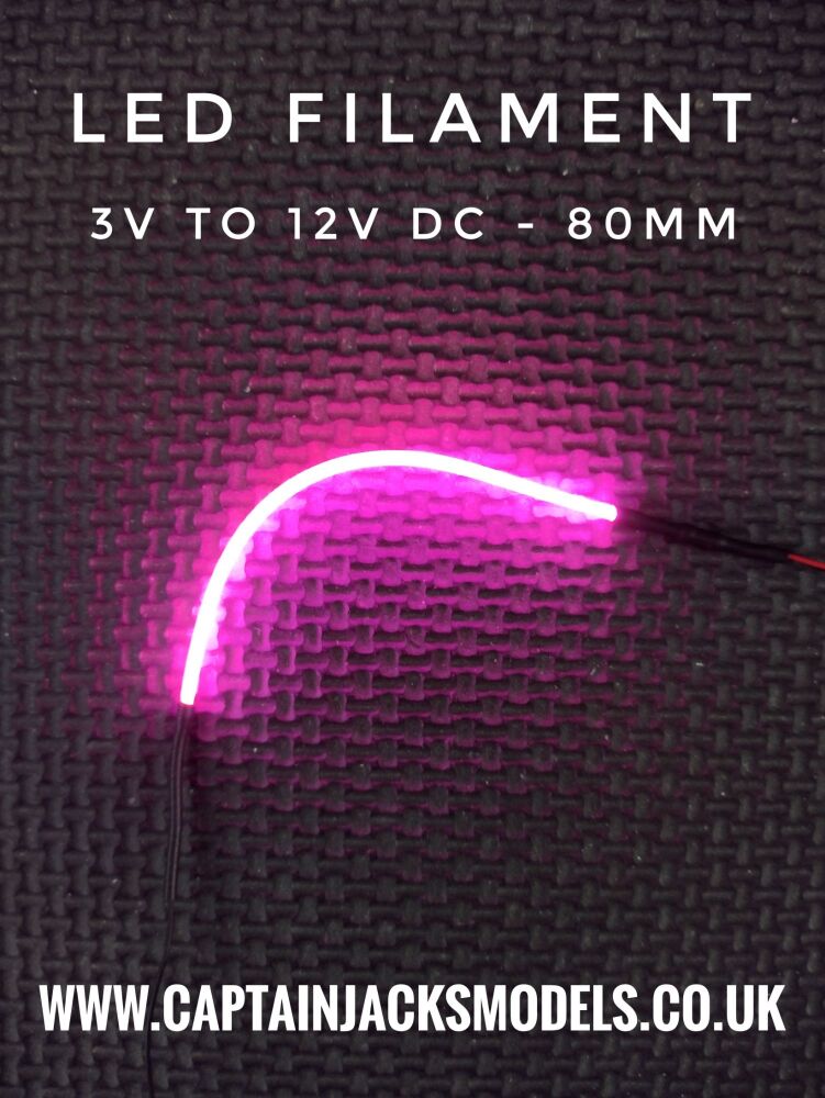 Led Filament - PINK - 80mm - 3v To 12v DC