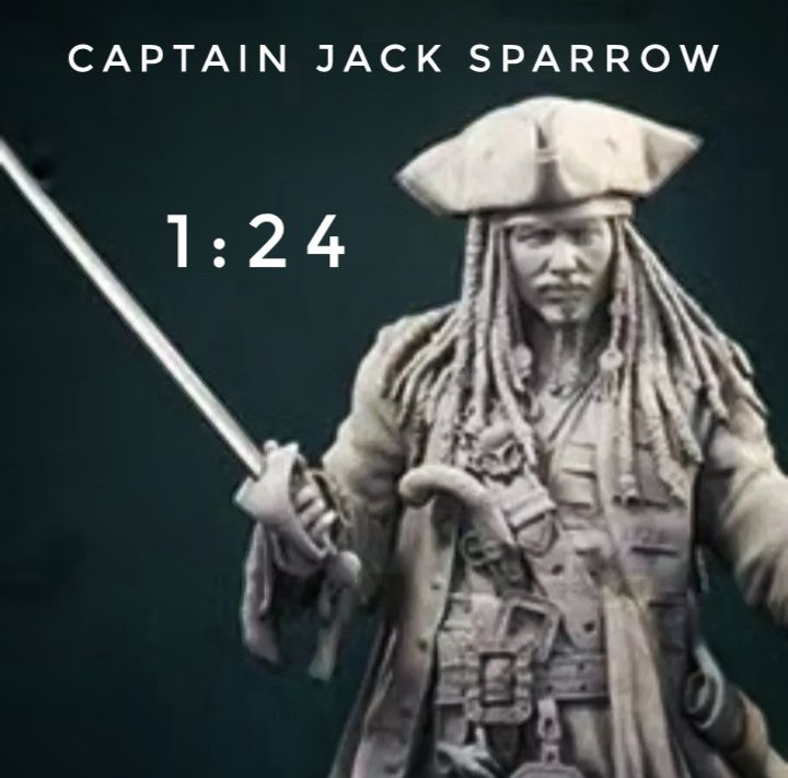 Resin Captain Jack Sparrow 1:24 Scale Unassembled Unpainted Model Kit