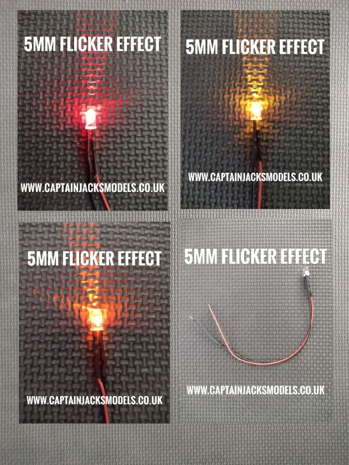 5mm Prewired LED - Ultra Bright - Flame Effect FLICKER LED Value Pack