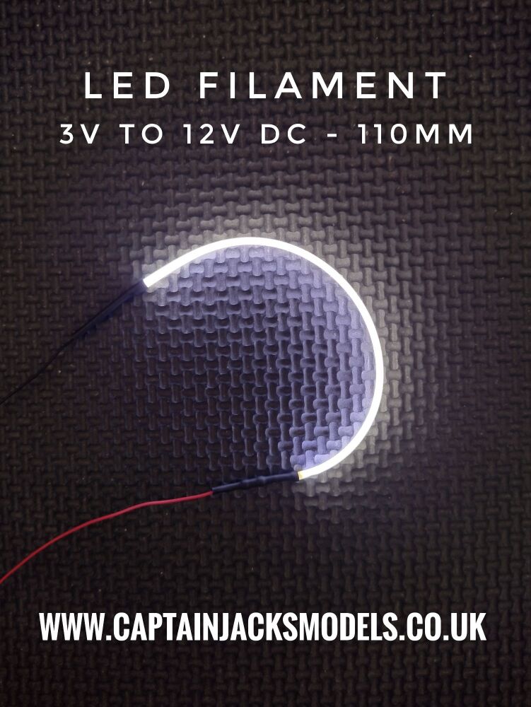 Led Filament - COOL WHITE - 110mm - 3v To 12v DC