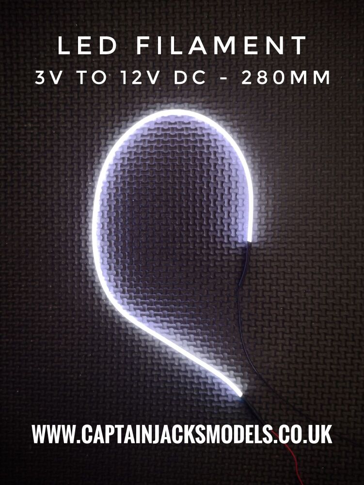 Led Filament - COOL WHITE - 280mm - 3v To 12v DC