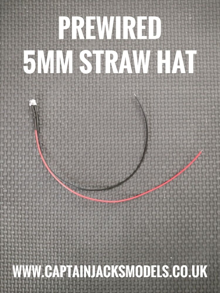 Prewired 5mm PINK Straw Hat LED