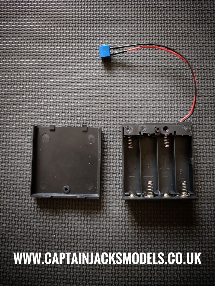 Four Cell AA Battery Box With Built In Switch - 6v - SCREW TERMINAL CONNECTOR