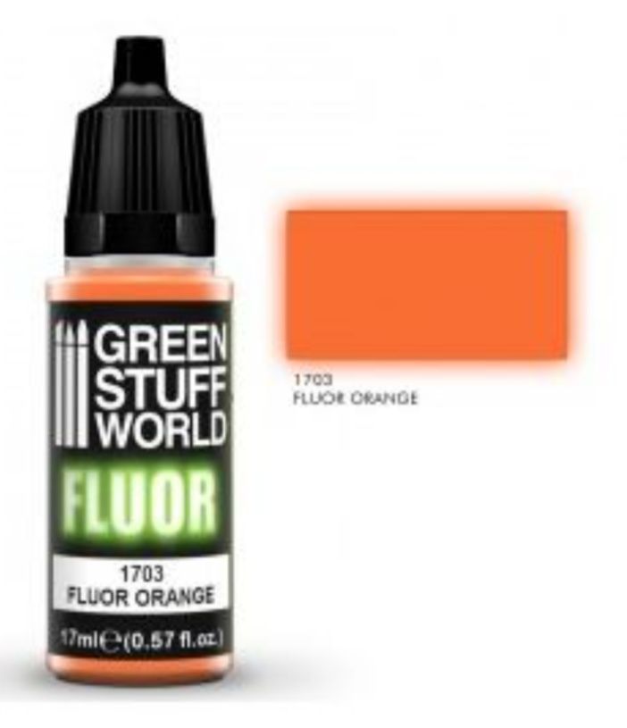 Fluor 1703 Fluorescent Orange - Green Stuff World 17ml Fluorescent Paint
