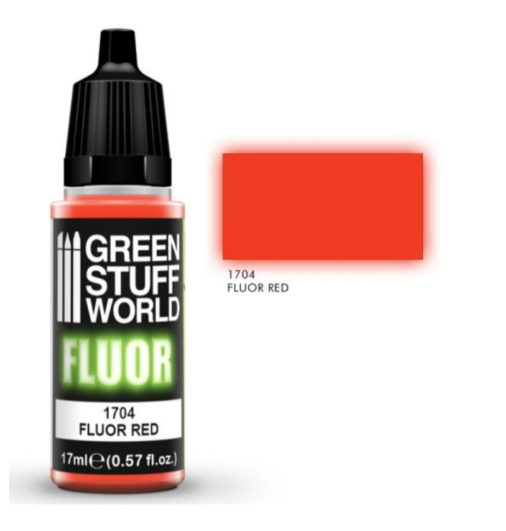 Fluor 1704 Fluorescent Red - Green Stuff World 17ml Fluorescent Paint