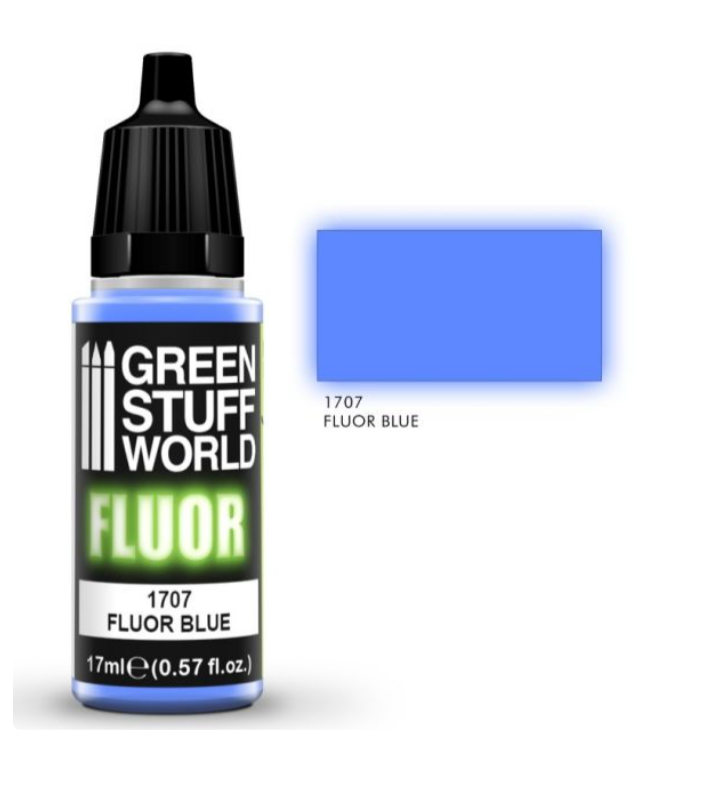 Fluor 1707 Fluorescent Blue - Green Stuff World 17ml Fluorescent Paint