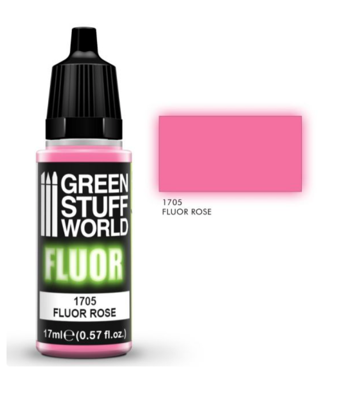 Fluor 1705 Fluorescent Rose - Green Stuff World 17ml Fluorescent Paint