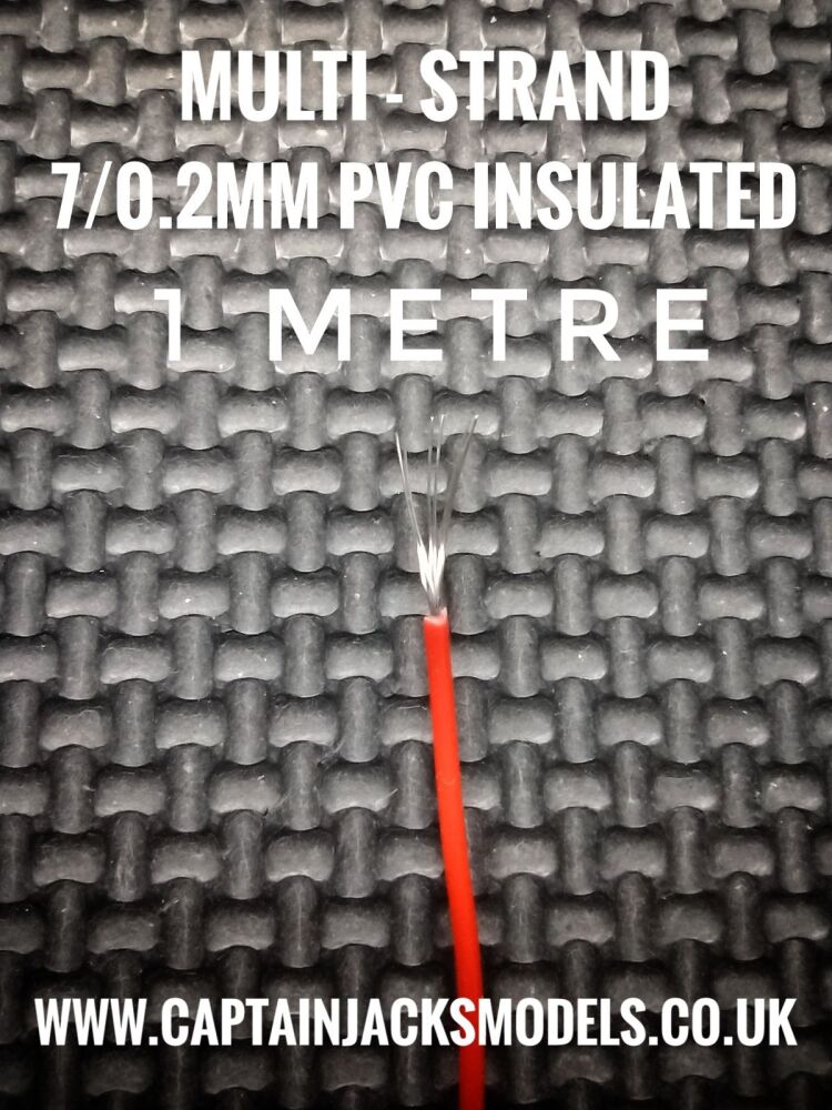 Equipment Wire - Tinned Copper Multi Strand 7/0.2mm PVC Insulated 28 AWG - RED - 1 Metre