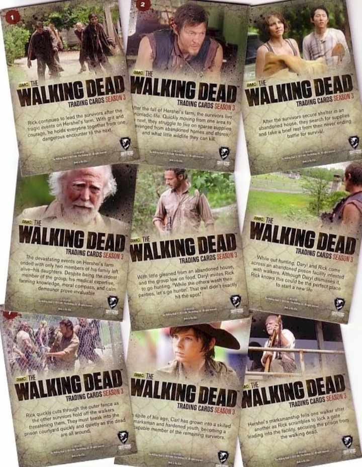 The Walking Dead Season 3 Part 1 Complete 72 Card Trading Card Base Set By Cryptozoic