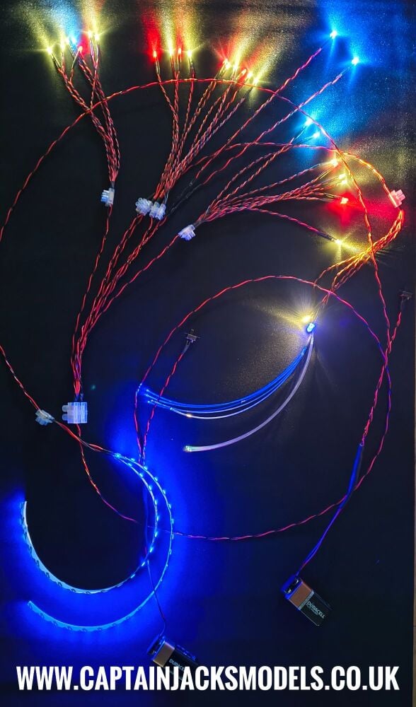 Star Wars Model LED & Fibre Optic Millennium Falcon Light Kit LARGER SET BLUE SUBLIGHT DRIVE