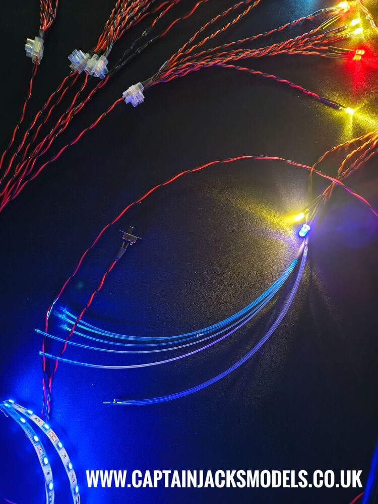 Star Wars Model LED & Fibre Optic Millennium Falcon Light Kit LARGER SET BLUE SUBLIGHT DRIVE