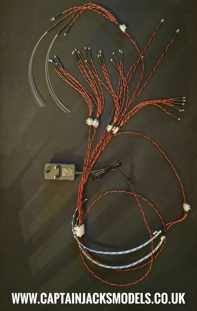 Star Wars Model LED & Fibre Optic Millennium Falcon Light Kit LARGER SET BLUE SUBLIGHT DRIVE UK Mains Powered