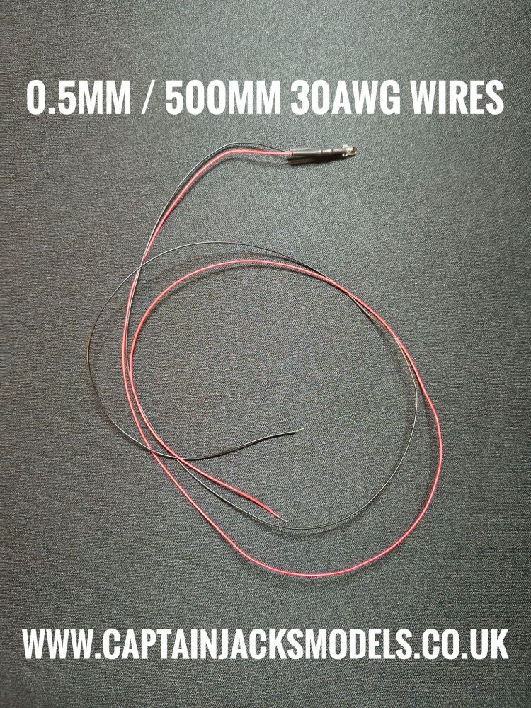 3mm Prewired LED - 0.5mm 30AWG WIRES 500mm Long - Ultra Bright - FLICKER EFFECT YELLOW