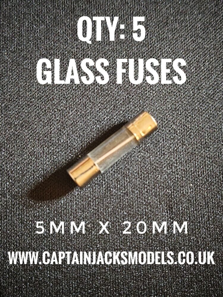 Glass Fuse 5mm x 20mm 5A 250V Quantity 5 Fuses Supplied