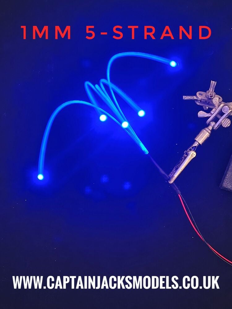 Blue Static Fibre Optic LED With 5 Fibre 1mm Strands