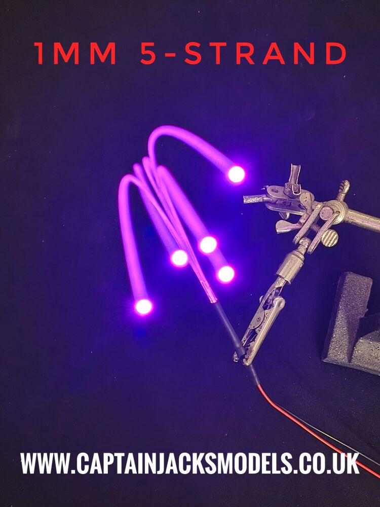 Pink Static Fibre Optic LED With 5 Fibre 1mm Strands