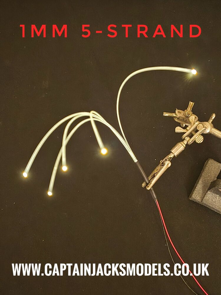 Warm White Static Fibre Optic LED With 5 Fibre 1mm Strands