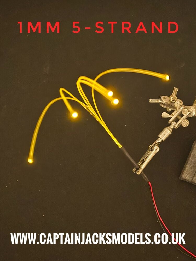 Yellow Static Fibre Optic LED With 5 Fibre 1mm Strands