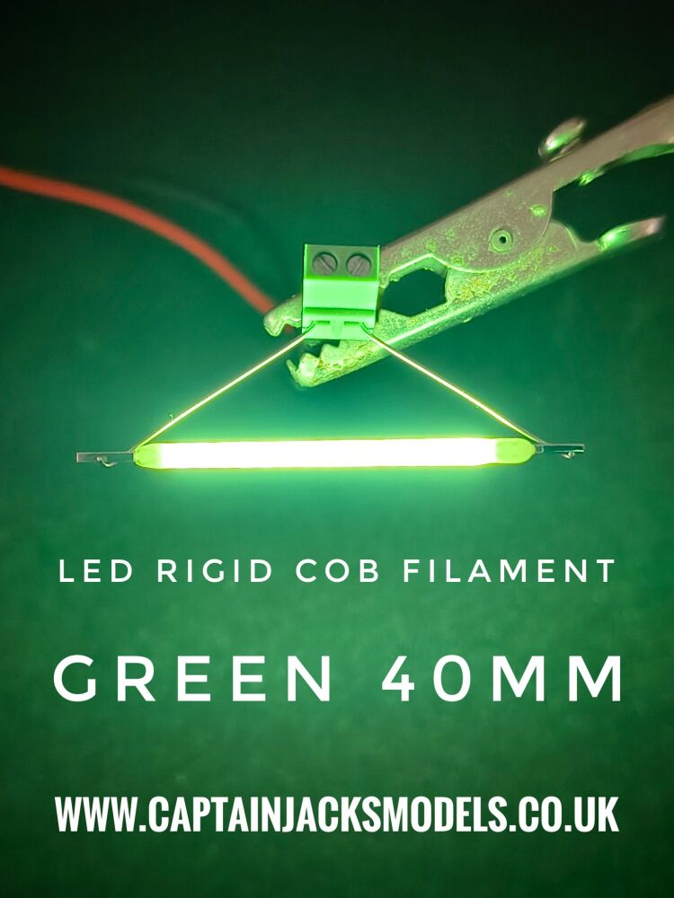 LED Rigid COB Filament GREEN 3V DC 40mm