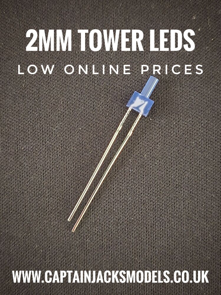2mm Blue Tower Lighthouse LEDs With Diffused Lens