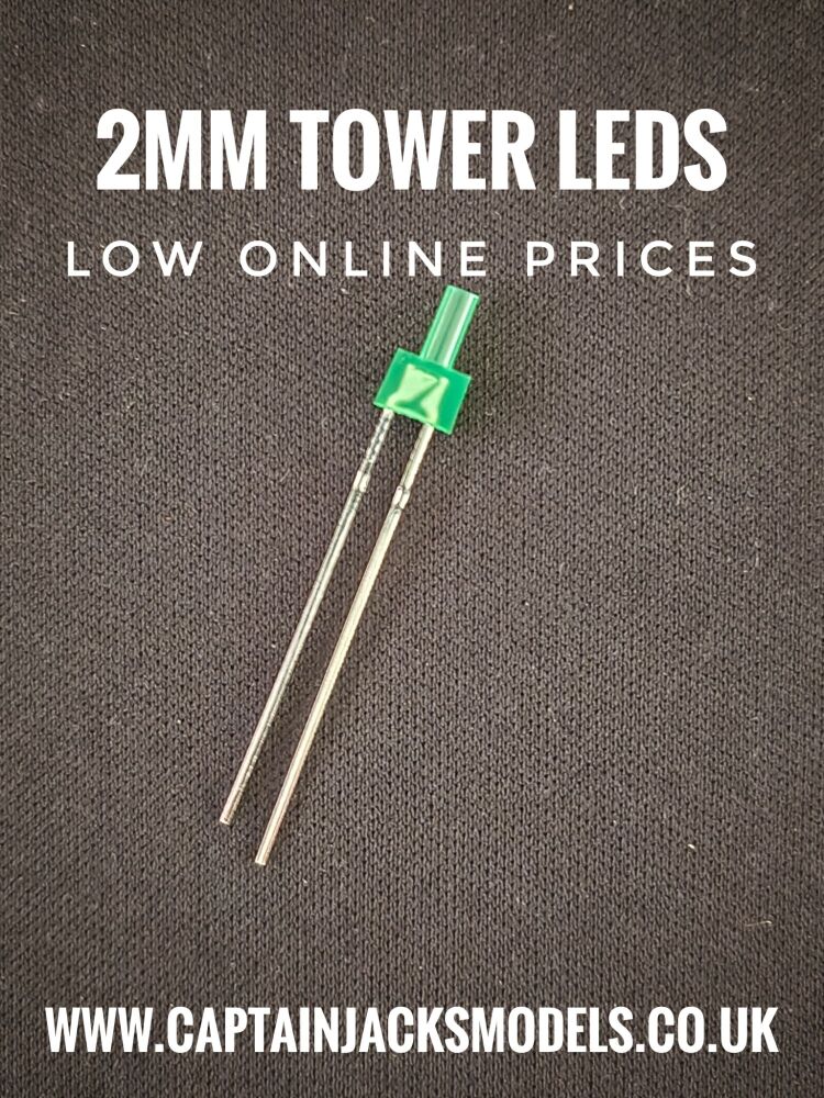 2mm Green Tower Lighthouse LEDs With Diffused Lens