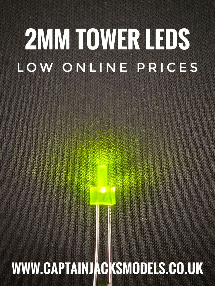 2mm Light Green Tower Lighthouse LEDs With Diffused Lens
