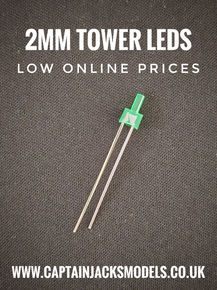 2mm Light Green Tower Lighthouse LEDs With Diffused Lens