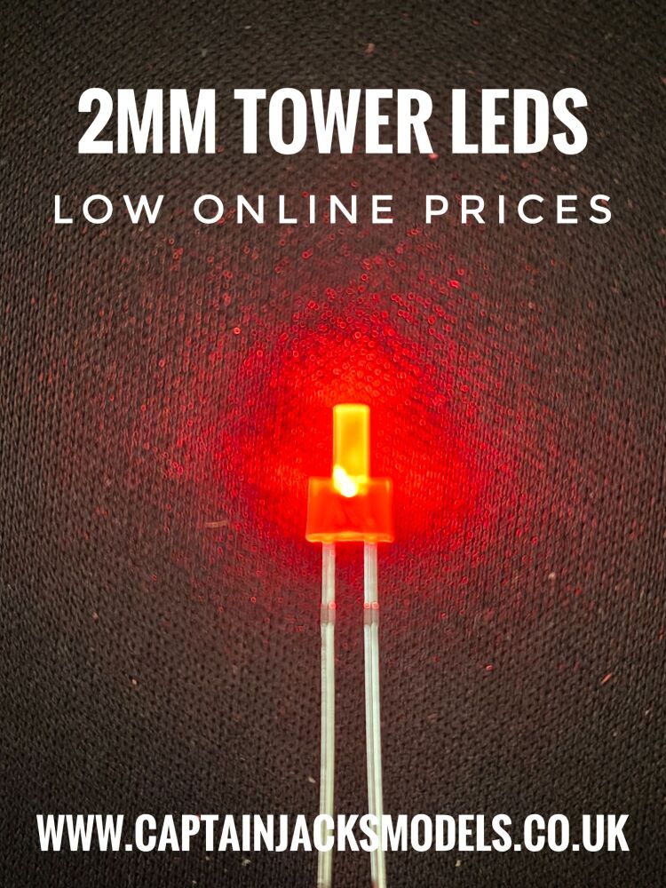 2mm Red Tower Lighthouse LEDs With Diffused Lens
