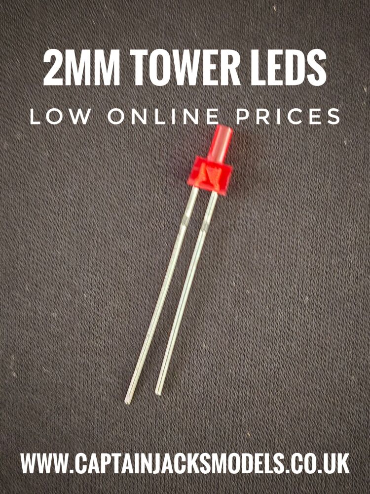 2mm Red Tower Lighthouse LEDs With Diffused Lens