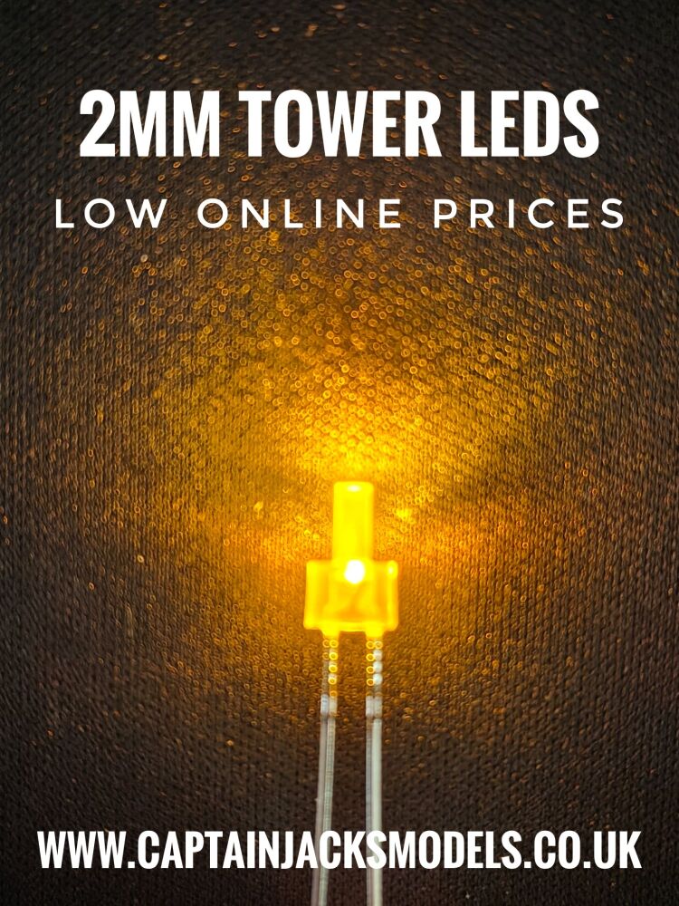 2mm Yellow Tower Lighthouse LEDs With Diffused Lens