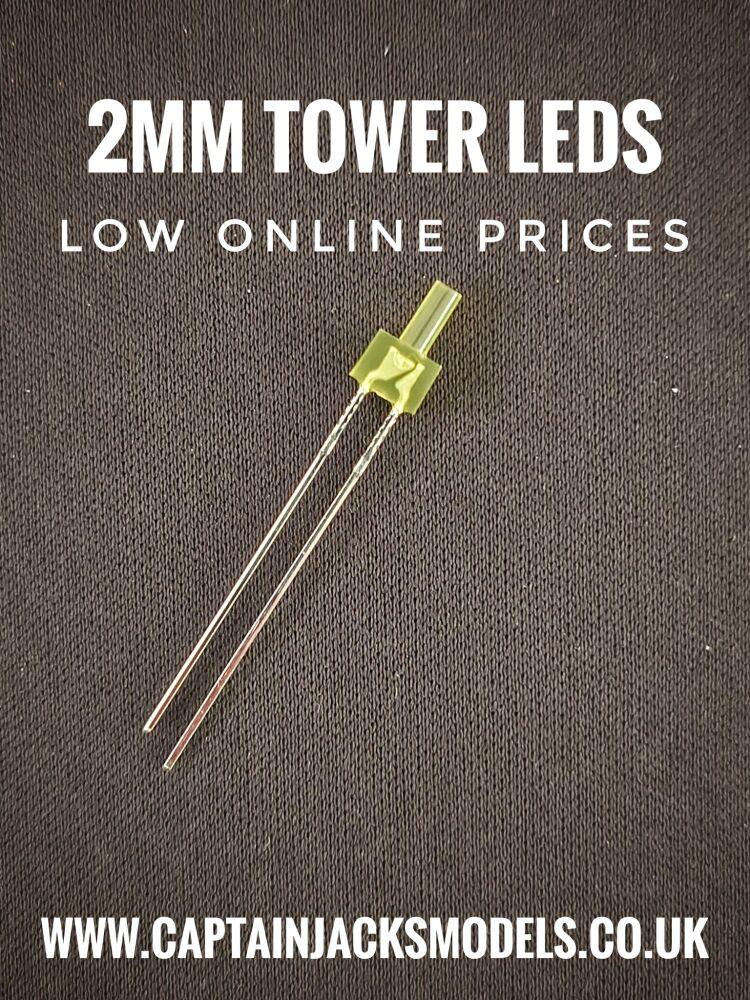 2mm Yellow Tower Lighthouse LEDs With Diffused Lens