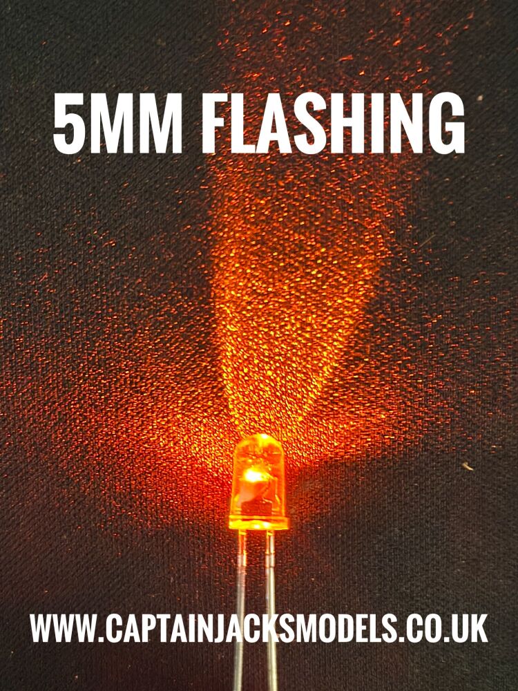 5mm FLASHING ORANGE Ultra Bright LEDs