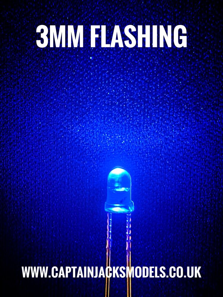 3mm FLASHING BLUE Ultra Bright LEDs