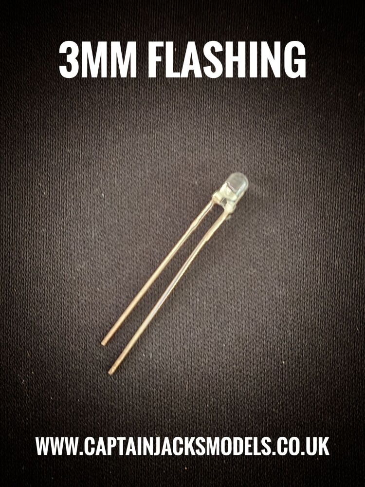 3mm FLASHING GREEN Ultra Bright LEDs