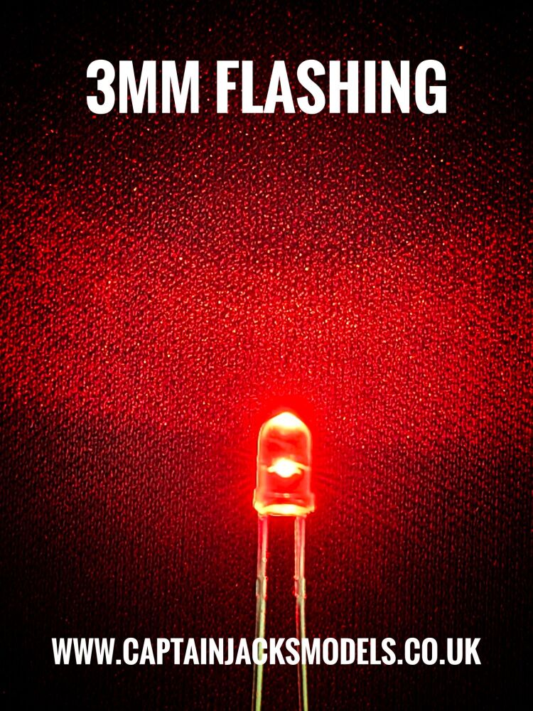 3mm FLASHING RED Ultra Bright LEDs