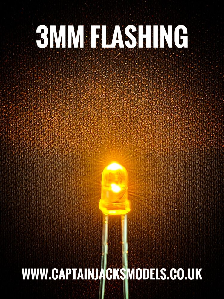3mm FLASHING YELLOW Ultra Bright LEDs