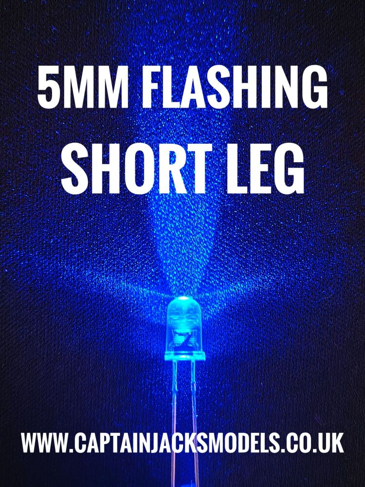 5mm FLASHING BLUE SHORT LEG Ultra Bright LEDs
