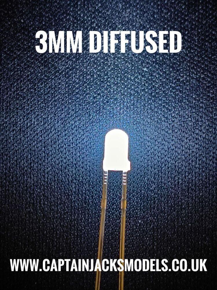 3mm Cool White Diffused LED